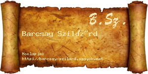 Barcsay Szilárd névjegykártya